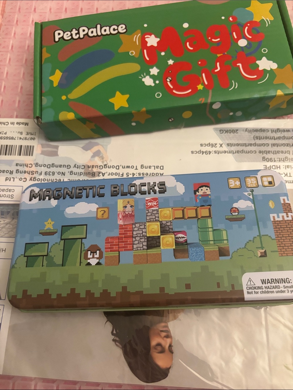 Magnetic Blocks Tin Toy - Green and Blue Packaging count 35
